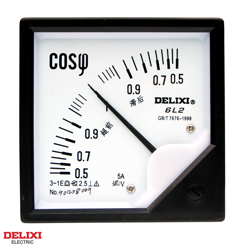 德力西 仪表交流功率因数表相位表 6L2-COS 380V 100V直流 指针表
